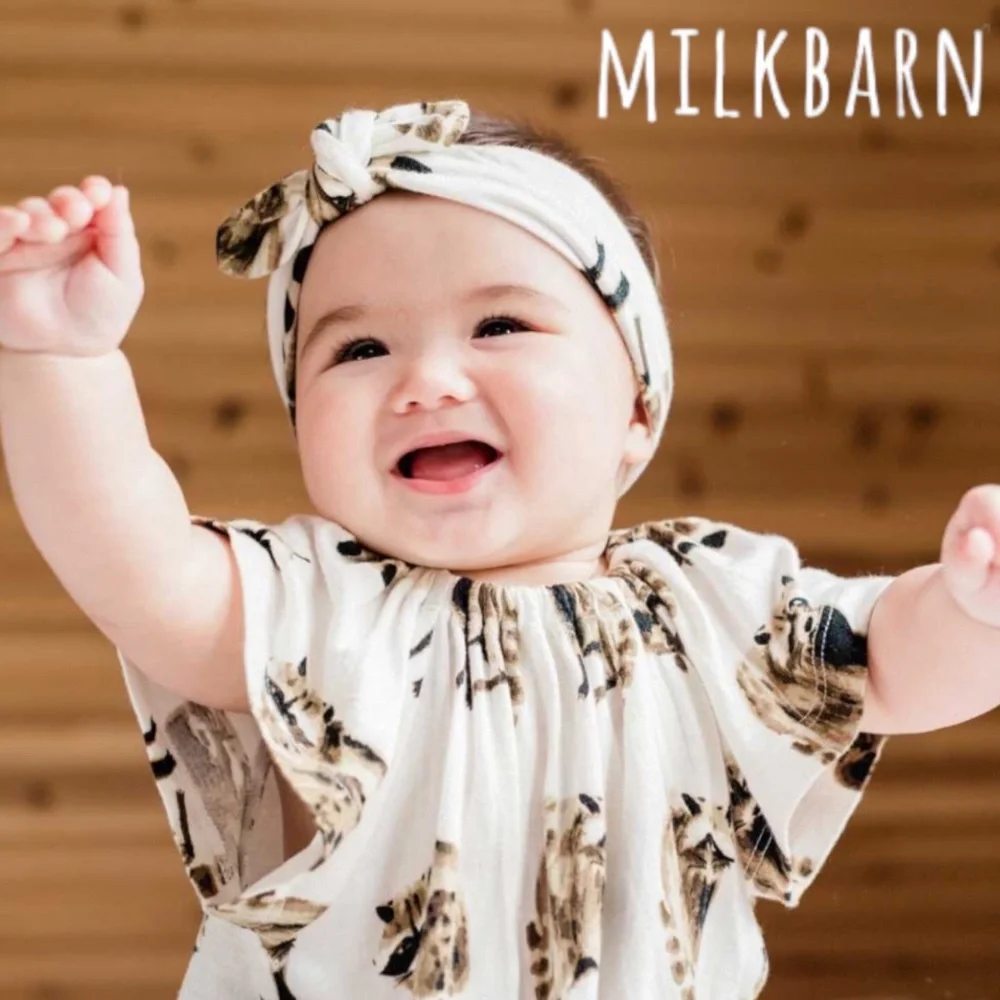 MilkBarn Raccoon Organic Cotton Knotted Headband